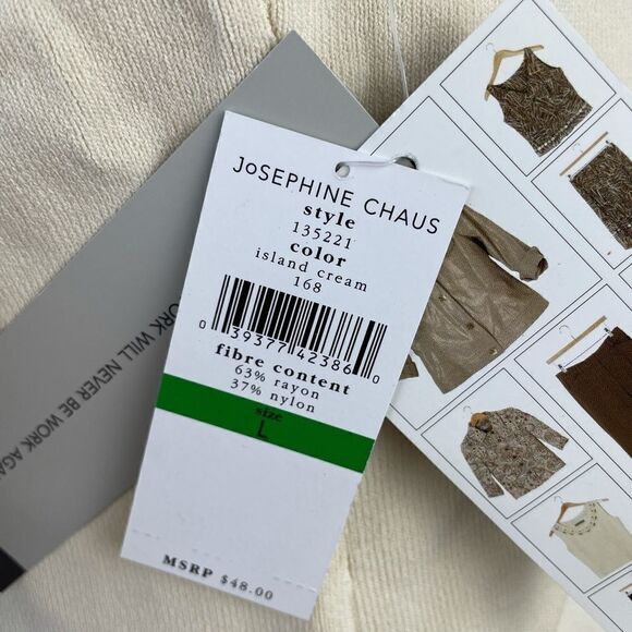 NWT Josephine Chaus Cream Tank Top Size L - Picture 8 of 11